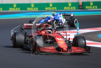 World © Octane Photographic Ltd. Formula 1 – Etihad F1 Grand Prix Abu Dhabi. Scuderia Ferrari Mission Winnow SF21 – Charles Leclerc and Alpine F1 Team A521– Esteban Ocon. . Yas Marina Circuit, Abu Dhabi. Friday 10th December 2021 Practice 1.