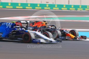 World © Octane Photographic Ltd. Formula 1 – Etihad F1 Grand Prix Abu Dhabi. Red Bull Racing Honda RB16B – Max Verstappen and Alpine F1 Team A521– Esteban Ocon. Yas Marina Circuit, Abu Dhabi. Friday 10th December 2021 Practice 1.