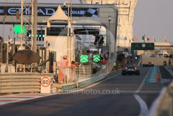 World © Octane Photographic Ltd. Formula 1 – Etihad F1 Grand Prix Abu Dhabi. The pitlane opens. Yas Marina Circuit, Abu Dhabi. Friday 10th December 2021 Practice 2.