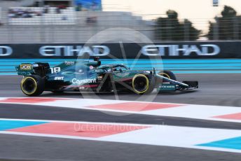 World © Octane Photographic Ltd. Formula 1 – Etihad F1 Grand Prix Abu Dhabi. Aston Martin Cognizant F1 Team AMR21– Lance Stroll. Yas Marina Circuit, Abu Dhabi. Friday 10th December 2021 Practice 2.