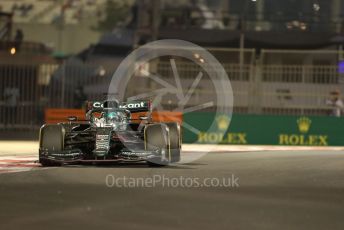 World © Octane Photographic Ltd. Formula 1 – Etihad F1 Grand Prix Abu Dhabi. Aston Martin Cognizant F1 Team AMR21– Lance Stroll. Yas Marina Circuit, Abu Dhabi. Friday 10th December 2021 Practice 2.