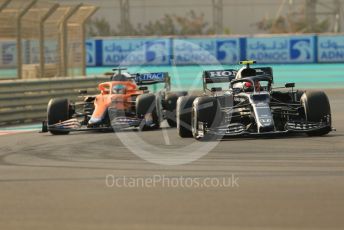 World © Octane Photographic Ltd. Formula 1 – Etihad F1 Grand Prix Abu Dhabi. Scuderia AlphaTauri Honda AT02 – Pierre Gasly and McLaren F1 Team MCL35M – Daniel Ricciardo. Yas Marina Circuit, Abu Dhabi. Saturday 11th December 2021 Practice 3.