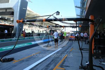 World © Octane Photographic Ltd. Formula 1 – Etihad F1 Grand Prix Abu Dhabi. McLaren F1 Team MCL35M pit box. Yas Marina Circuit, Abu Dhabi. Saturday 11th December 2021 Practice 3.