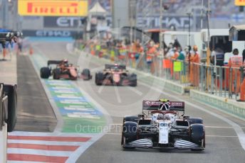 World © Octane Photographic Ltd. Formula 1 – Etihad F1 Grand Prix Abu Dhabi. Alfa Romeo Racing Orlen C41 – Antonio Giovinazzi and Scuderia Ferrari Mission Winnow SF21 – Charles Leclerc and Carlos Sainz. Yas Marina Circuit, Abu Dhabi. Saturday 11th December 2021 Qualifying.