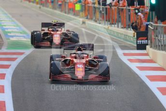 World © Octane Photographic Ltd. Formula 1 – Etihad F1 Grand Prix Abu Dhabi. Scuderia Ferrari Mission Winnow SF21 – Charles Leclerc and Carlos Sainz. Yas Marina Circuit, Abu Dhabi. Saturday 11th December 2021 Qualifying.