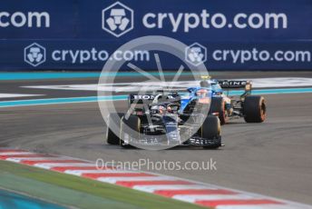 World © Octane Photographic Ltd. Formula 1 – Etihad F1 Grand Prix Abu Dhabi. Scuderia AlphaTauri Honda AT02 – Yuki Tsunoda and Alpine F1 Team A521– Esteban Ocon. Yas Marina Circuit, Abu Dhabi. Sunday 12th December 2021 Green Flag Lap.