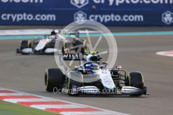 World © Octane Photographic Ltd. Formula 1 – Etihad F1 Grand Prix Abu Dhabi. Williams Racing FW43B – Nicholas Latifi and George Russell. Yas Marina Circuit, Abu Dhabi. Sunday 12th December 2021 Green Flag Lap.