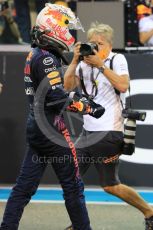 World © Octane Photographic Ltd. Formula 1 – Etihad F1 Grand Prix Abu Dhabi. Red Bull Racing Honda RB16B – Max Verstappen. Yas Marina Circuit, Abu Dhabi. Sunday 12th December 2021 Podium and post race celebrations.