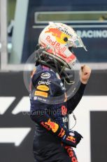 World © Octane Photographic Ltd. Formula 1 – Etihad F1 Grand Prix Abu Dhabi. Red Bull Racing Honda RB16B – Max Verstappen. Yas Marina Circuit, Abu Dhabi. Sunday 12th December 2021 Podium and post race celebrations.