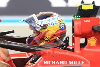World © Octane Photographic Ltd. Formula 1 – Etihad F1 Grand Prix Abu Dhabi. Scuderia Ferrari Mission Winnow SF21 – Carlos Sainz. Yas Marina Circuit, Abu Dhabi. Sunday 12th December 2021 Podium and post race celebrations.