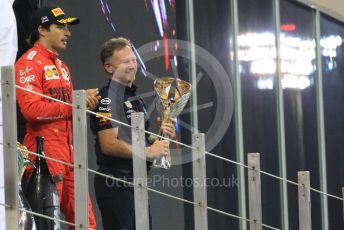 World © Octane Photographic Ltd. Formula 1 – Etihad F1 Grand Prix Abu Dhabi. Christian Horner - Team Principal of Red Bull Racing and Scuderia Ferrari Mission Winnow SF21 – Carlos Sainz. Yas Marina Circuit, Abu Dhabi. Sunday 12th December 2021.