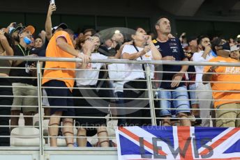 World © Octane Photographic Ltd. Formula 1 – Etihad F1 Grand Prix Abu Dhabi. Verstappen fans on the last lap of the race. Yas Marina Circuit, Abu Dhabi. Sunday 12th December 2021 Podium and post race celebrations.