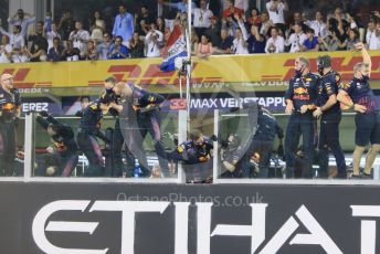 World © Octane Photographic Ltd. Formula 1 – Etihad F1 Grand Prix Abu Dhabi. Red Bull Racing mechanics celebrate. Yas Marina Circuit, Abu Dhabi. Sunday 12th December 2021 Podium and post race celebrations.