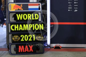 World © Octane Photographic Ltd. Formula 1 – Etihad F1 Grand Prix Abu Dhabi. Red Bull Racing Honda RB16B – Max Verstappen. Yas Marina Circuit, Abu Dhabi. Sunday 12th December 2021 Podium and post race celebrations.