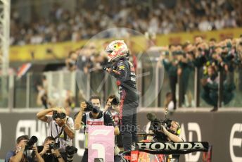 World © Octane Photographic Ltd. Formula 1 – Etihad F1 Grand Prix Abu Dhabi. Red Bull Racing Honda RB16B – Max Verstappen. Yas Marina Circuit, Abu Dhabi. Sunday 12th December 2021 Podium and post race celebrations.
