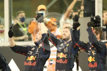 World © Octane Photographic Ltd. Formula 1 – Etihad F1 Grand Prix Abu Dhabi. Red Bull Racing mechanics celebrate. Yas Marina Circuit, Abu Dhabi. Sunday 12th December 2021 Podium and post race celebrations.