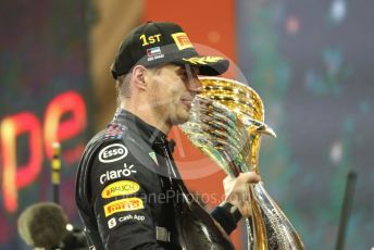 World © Octane Photographic Ltd. Formula 1 – Etihad F1 Grand Prix Abu Dhabi. Red Bull Racing Honda RB16B – Max Verstappen. Yas Marina Circuit, Abu Dhabi. Sunday 12th December 2021 Podium and post race celebrations.