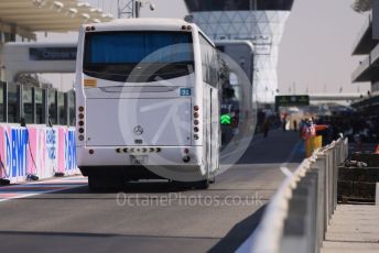 World © Octane Photographic Ltd. FIA F2 (Formula 2) – Etihad F1 Grand Prix Abu Dhabi. The pitcrew arrive in the pitlane. Yas Marina Circuit, Abu Dhabi. Friday 10th December 2021 Practice.