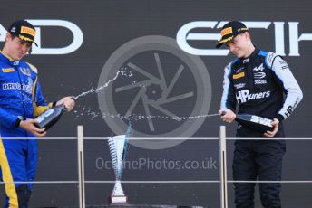 World © Octane Photographic Ltd. FIA F2 (Formula 2) – Etihad F1 Grand Prix Abu Dhabi. Prema Racing - Oscar Piastri – 2021 FIA Formula 2 champion and UNI-Vituosi Racing - Felipe Drugovich. Yas Marina Circuit, Abu Dhabi. Saturday 11th December 2021 Sprint Race 1.