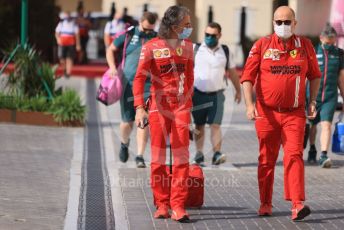 World © Octane Photographic Ltd. Formula 1 – Etihad F1 Grand Prix Abu Dhabi. Laurent Mekies – Sporting Director of Scuderia Ferrari Mission Winnow and Luca Colajanni - Head of External Relations and Communications. Yas Marina Circuit, Abu Dhabi. Friday 10th December 2021.