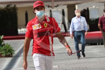 World © Octane Photographic Ltd. Formula 1 – Etihad F1 Grand Prix Abu Dhabi. Scuderia Ferrari Mission Winnow SF21 – Carlos Sainz. Yas Marina Circuit, Abu Dhabi. Friday 10th December 2021 Paddock.