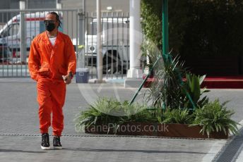 World © Octane Photographic Ltd. Formula 1 – Etihad F1 Grand Prix Abu Dhabi. Mercedes AMG Petronas F1 Team F1 W12 - Lewis Hamilton. Yas Marina Circuit, Abu Dhabi. Friday 10th December 2021 Paddock.