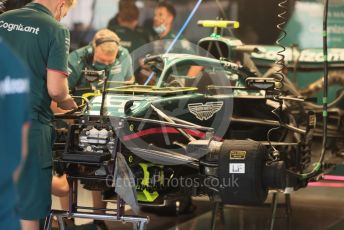 World © Octane Photographic Ltd. Formula 1 – Etihad F1 Grand Prix Abu Dhabi. Aston Martin Cognizant F1 Team AMR21 – Sebastian Vettel. Yas Marina Circuit, Abu Dhabi. Saturday 11th December 2021 Paddock and Setup.