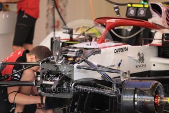 World © Octane Photographic Ltd. Formula 1 – Etihad F1 Grand Prix Abu Dhabi. Alfa Romeo Racing Orlen C41 – Antonio Giovinazzi. Yas Marina Circuit, Abu Dhabi. Saturday 11th December 2021 Paddock and Setup.