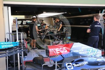 World © Octane Photographic Ltd. Formula 1 – Etihad F1 Grand Prix Abu Dhabi. Mercedes AMG Petronas F1 Team F1 W12 - Valtteri Bottas. Yas Marina Circuit, Abu Dhabi. Saturday 11th December 2021 Paddock and Setup.