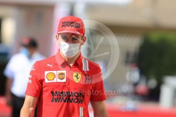 World © Octane Photographic Ltd. Formula 1 – Etihad F1 Grand Prix Abu Dhabi. Scuderia Ferrari Mission Winnow SF21 – Charles Leclerc. Yas Marina Circuit, Abu Dhabi. Sunday 12th December 2021 Paddock and Setup.