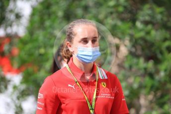 World © Octane Photographic Ltd. Formula 1 – Etihad F1 Grand Prix Abu Dhabi. Scuderia Ferrari Academy – Maya Weug. Yas Marina Circuit, Abu Dhabi. Sunday 12th December 2021 Paddock and Setup.