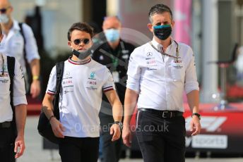 World © Octane Photographic Ltd. Formula 1 – Etihad F1 Grand Prix Abu Dhabi. Mercedes AMG Petronas F1 W12 reserve driver – Nick de Vries Yas Marina Circuit, Abu Dhabi. Sunday 12th December 2021 Paddock and Setup.