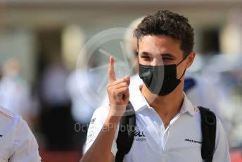 World © Octane Photographic Ltd. Formula 1 – Etihad F1 Grand Prix Abu Dhabi. McLaren F1 Team MCL35M – Lando Norris. Yas Marina Circuit, Abu Dhabi. Sunday 12th December 2021 Paddock and Setup.