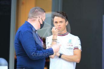 World © Octane Photographic Ltd. Formula 1 – Etihad F1 Grand Prix Abu Dhabi. Mercedes AMG Petronas F1 W12 reserve driver – Nick de Vries Yas Marina Circuit, Abu Dhabi. Sunday 12th December 2021 Paddock and Setup.