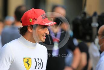 World © Octane Photographic Ltd. Formula 1 – Etihad F1 Grand Prix Abu Dhabi. Scuderia Ferrari Mission Winnow SF21 – Carlos Sainz. Yas Marina Circuit, Abu Dhabi. Sunday 12th December 2021 Paddock and Setup.