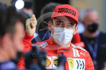 World © Octane Photographic Ltd. Formula 1 – Etihad F1 Grand Prix Abu Dhabi. Scuderia Ferrari Mission Winnow SF21 – Charles Leclerc. Yas Marina Circuit, Abu Dhabi. Sunday 12th December 2021 Paddock and Setup.