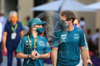 World © Octane Photographic Ltd. Formula 1 – Etihad F1 Grand Prix Abu Dhabi. Aston Martin Cognizant F1 Team AMR21 – Sebastian Vettel. Yas Marina Circuit, Abu Dhabi. Sunday 12th December 2021 Paddock and Setup.