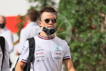 World © Octane Photographic Ltd. Formula 1 – Etihad F1 Grand Prix Abu Dhabi. Mercedes AMG Petronas F1 W12 reserve driver – Nick de Vries Yas Marina Circuit, Abu Dhabi. Sunday 12th December 2021 Paddock and Setup.