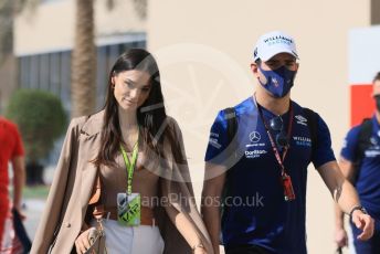 World © Octane Photographic Ltd. Formula 1 – Etihad F1 Grand Prix Abu Dhabi. Williams Racing FW43B – Nicholas Latifi and girlfriend Sandra Dziwiszek. Yas Marina Circuit, Abu Dhabi. Sunday 12th December 2021 Paddock and Setup.