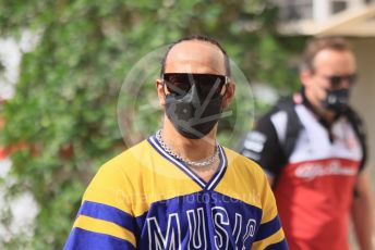 World © Octane Photographic Ltd. Formula 1 – Etihad F1 Grand Prix Abu Dhabi. Mercedes AMG Petronas F1 Team F1 W12 - Lewis Hamilton. Yas Marina Circuit, Abu Dhabi. Sunday 12th December 2021 Paddock and Setup.