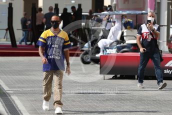 World © Octane Photographic Ltd. Formula 1 – Etihad F1 Grand Prix Abu Dhabi. Mercedes AMG Petronas F1 Team F1 W12 - Lewis Hamilton. Yas Marina Circuit, Abu Dhabi. Sunday 12th December 2021 Paddock and Setup.