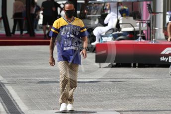 World © Octane Photographic Ltd. Formula 1 – Etihad F1 Grand Prix Abu Dhabi. Mercedes AMG Petronas F1 Team F1 W12 - Lewis Hamilton. Yas Marina Circuit, Abu Dhabi. Sunday 12th December 2021 Paddock and Setup.