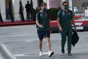 World © Octane Photographic Ltd. Formula 1 – Etihad F1 Grand Prix Abu Dhabi. Aston Martin Cognizant F1 Team AMR21 – Sebastian Vettel. Yas Marina Circuit, Abu Dhabi. Sunday 12th December 2021 Paddock and Setup.