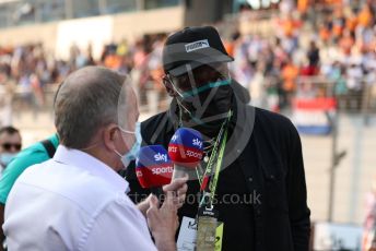 World © Octane Photographic Ltd. Formula 1 – Etihad F1 Grand Prix Abu Dhabi. Martin Brundle interviews Stormzy. Yas Marina Circuit, Abu Dhabi. Sunday 12th December 2021.