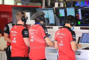 World © Octane Photographic Ltd. Formula 1 – F1 Young Driver and Tyre Test. Alfa Romeo Racing Orlen Mule Car garage. Yas Marina Circuit, Abu Dhabi. Tuesday 14th December 2021.