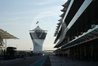 World © Octane Photographic Ltd. Formula 1 – F1 Young Driver and Tyre Test. Early morning pitlane. Yas Marina Circuit, Abu Dhabi. Tuesday 14th December 2021.