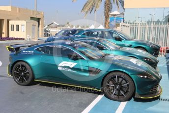 World © Octane Photographic Ltd. Formula 1 – F1 Young Driver and Tyre Test. F1 Aston Martin safety and medical cars ready for transport. Yas Marina Circuit, Abu Dhabi. Tuesday 14th December 2021.