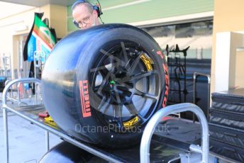 World © Octane Photographic Ltd. Formula 1 – F1 Young Driver and Tyre Test. Alpine F1 Team Mule Car – Esteban Ocon's 18 inch Pirelli tyres. Yas Marina Circuit, Abu Dhabi. Tuesday 14th December 2021.