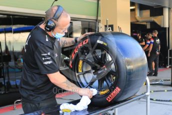 World © Octane Photographic Ltd. Formula 1 – F1 Young Driver and Tyre Test. Alpine F1 Team Mule Car – Esteban Ocon's 18 inch Pirelli tyres. Yas Marina Circuit, Abu Dhabi. Tuesday 14th December 2021.