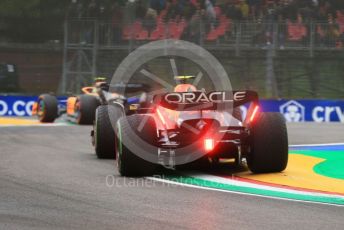 World © Octane Photographic Ltd. Formula 1 – Emilia Romagna Grand Prix – Imola, Italy. Friday 22nd April 2022 Qualifying. Oracle Red Bull Racing RB18 – Sergio Perez and McLaren F1 Team MCL36 - Lando Norris.